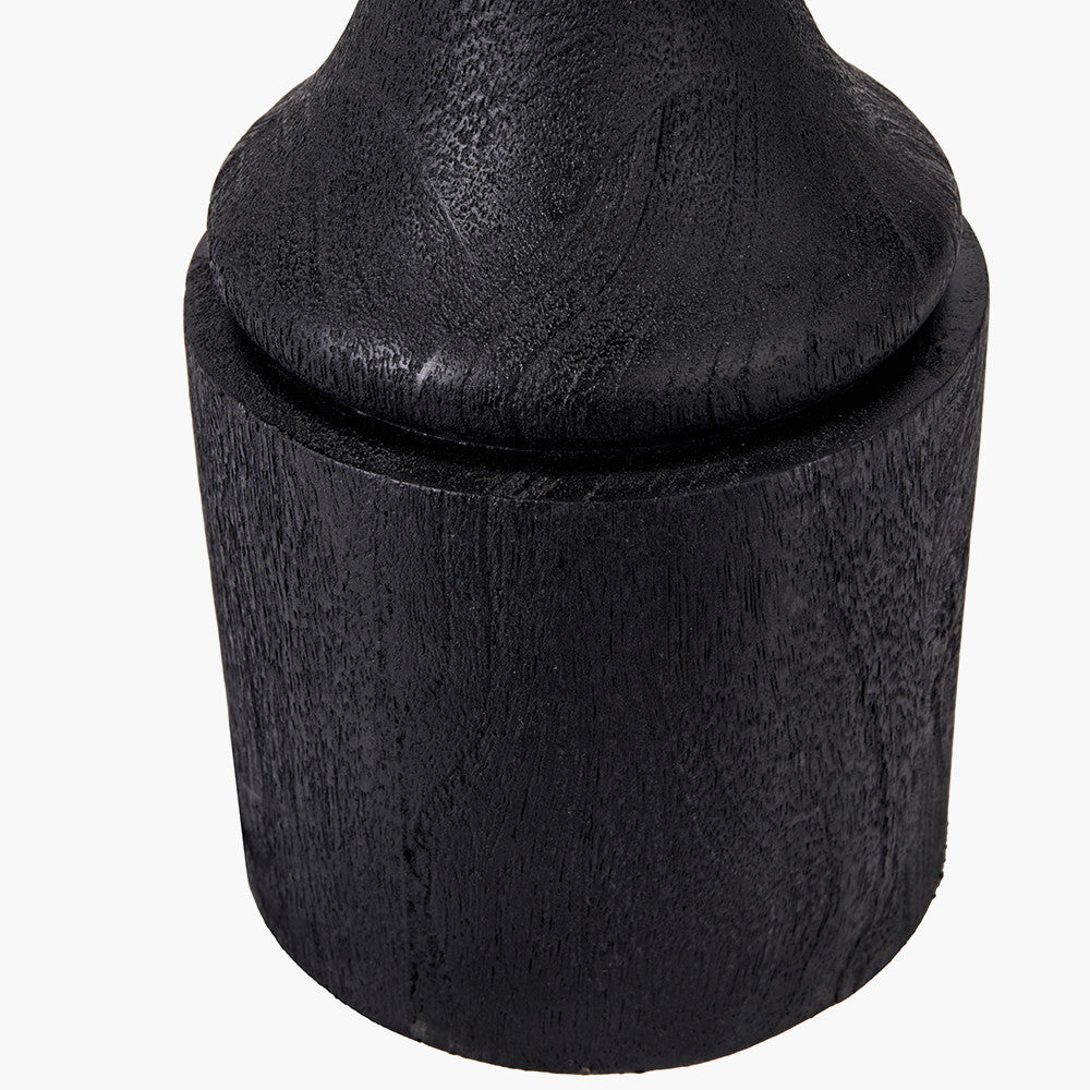 Marin Black Wood Tall Neck Table Lamp - Base Only